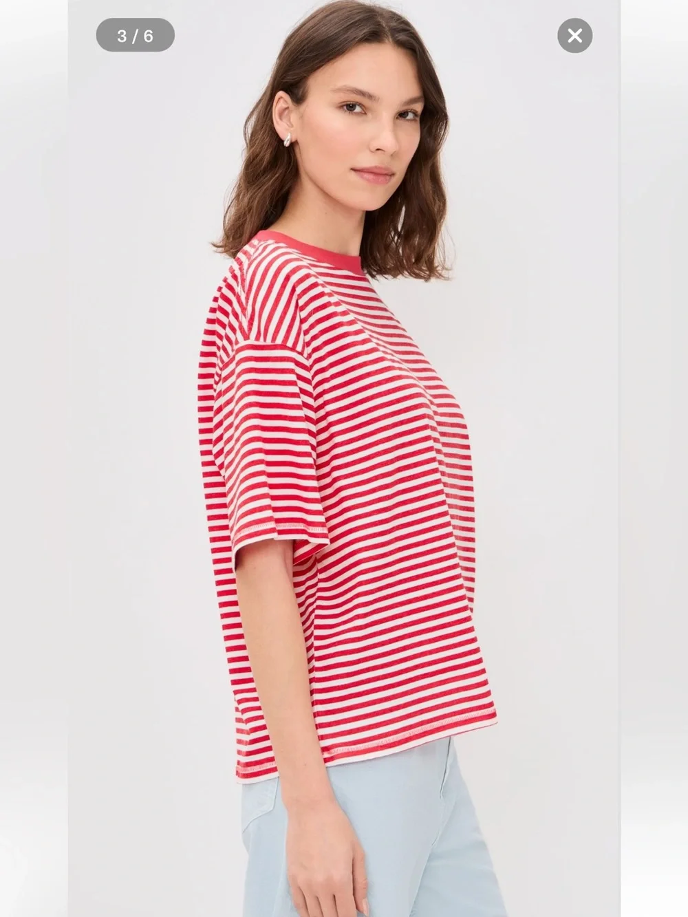 Free People Movement Red Stripe Tackle Tee Large - Picture 5 of 13